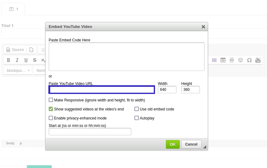 Youtube embed with CKEditor